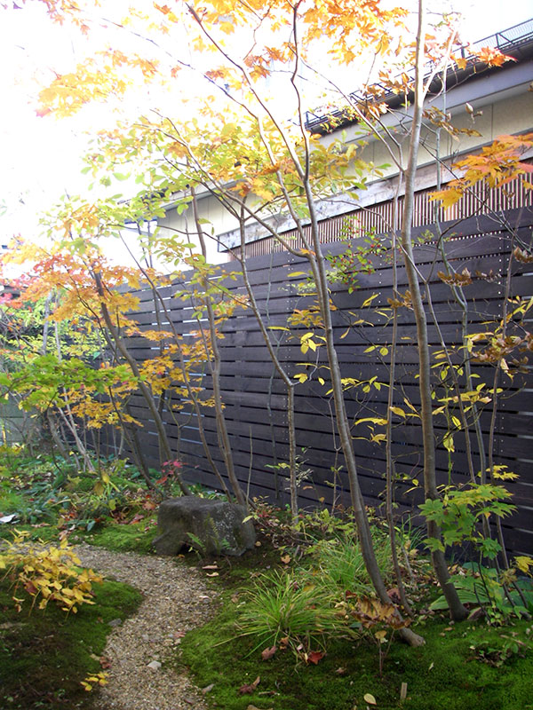 庭の背景としてつくった板塀